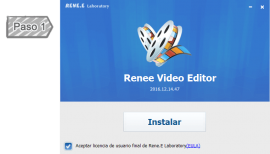 Primero instalar Renee Video Editor