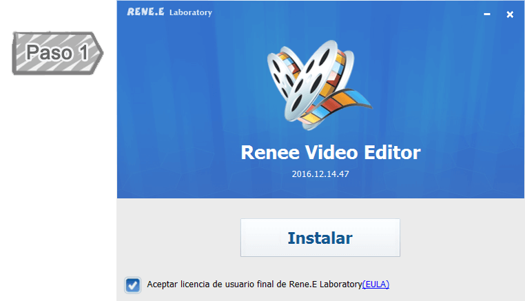 Primero instalar Renee Video Editor