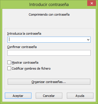Ingrese la contraseña dos veces y haga clic en “Aceptar” para la compresión.
