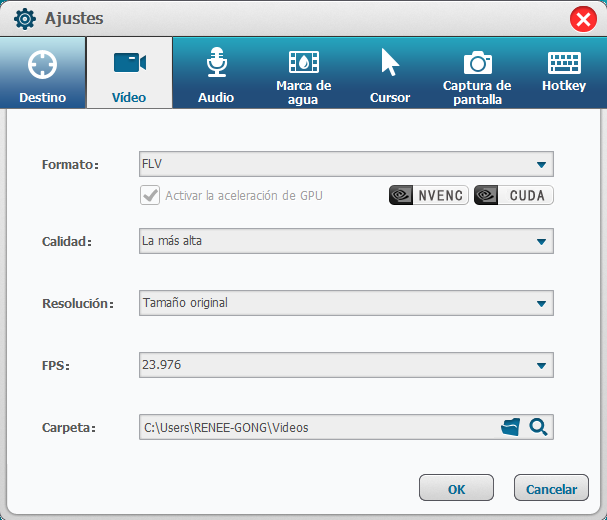 ajustes de videos de renee editor pro