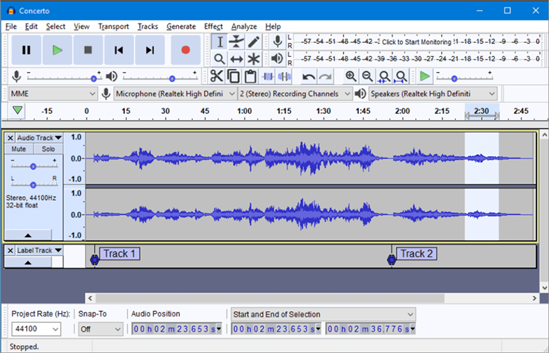 Audacity: aplicación para cortar musica