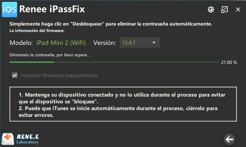 iPassFix eliminar contraseña