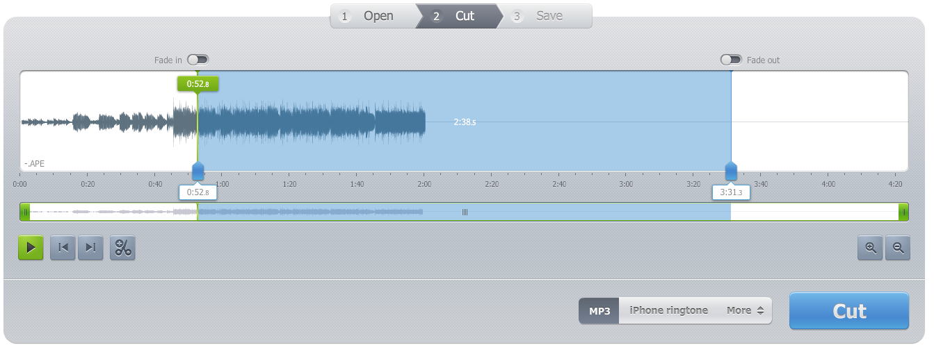 cortar canciones online con Audio Cutter Pro