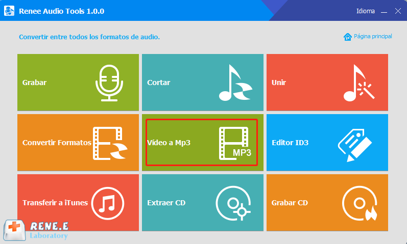 Convertir video a MP3 con renee audio tools