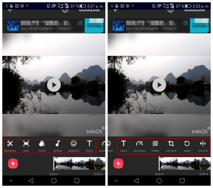 editor de videos para android-inshot