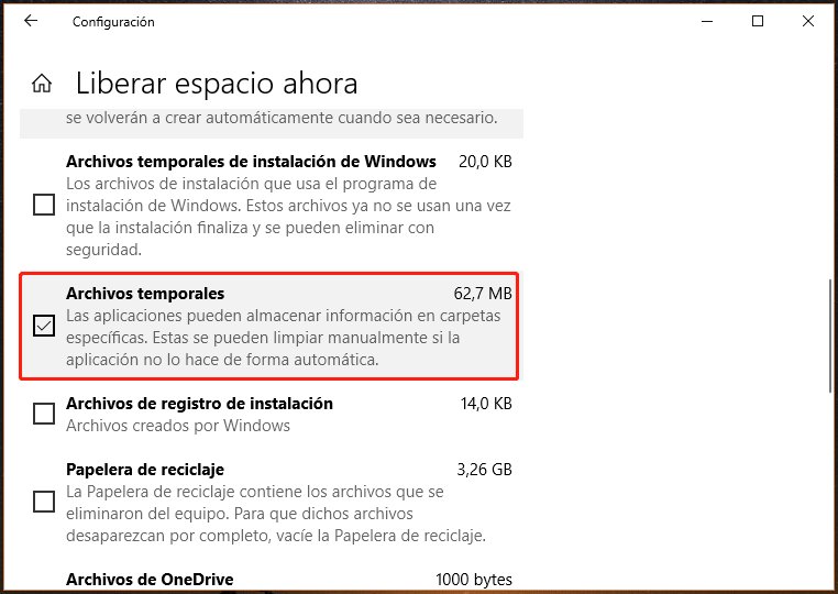 borrar archivos temporales en Windows 10 o Windows 7