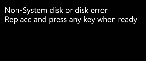 error del Non System Disk or Disk Error