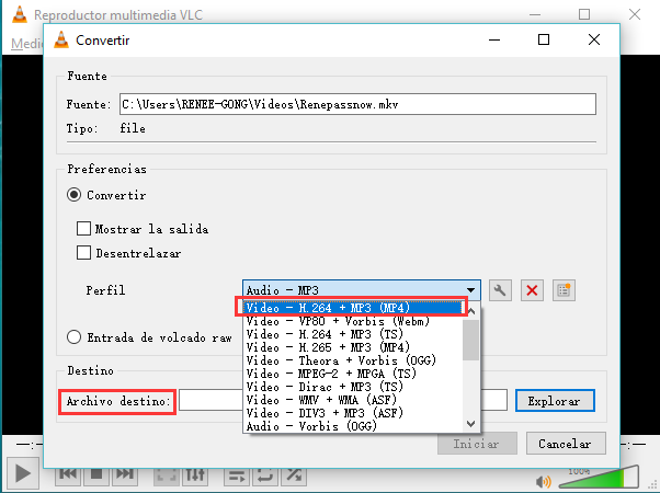 convertir mkv a mp4 con vlc