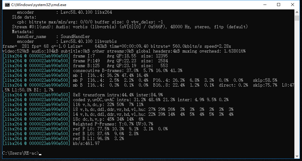 convertir MP4 a MKV con ffmpeg