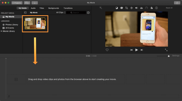 quitar audio a un video con iMovie