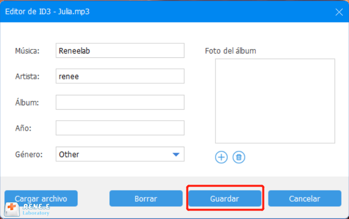 añadir información al audio