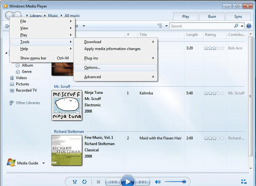 convertir cda a mp3 con Windows Media Player