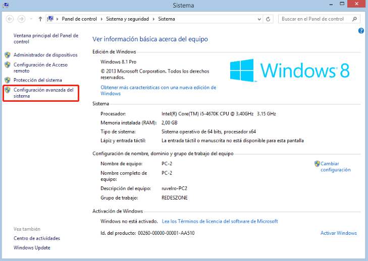 copia de seguridad windows 8