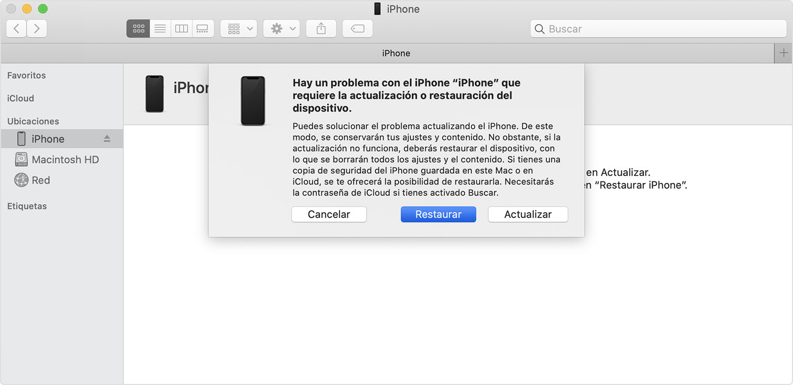 restaurar iphone de fábrica