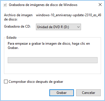 crear disco de recuperación windows 10